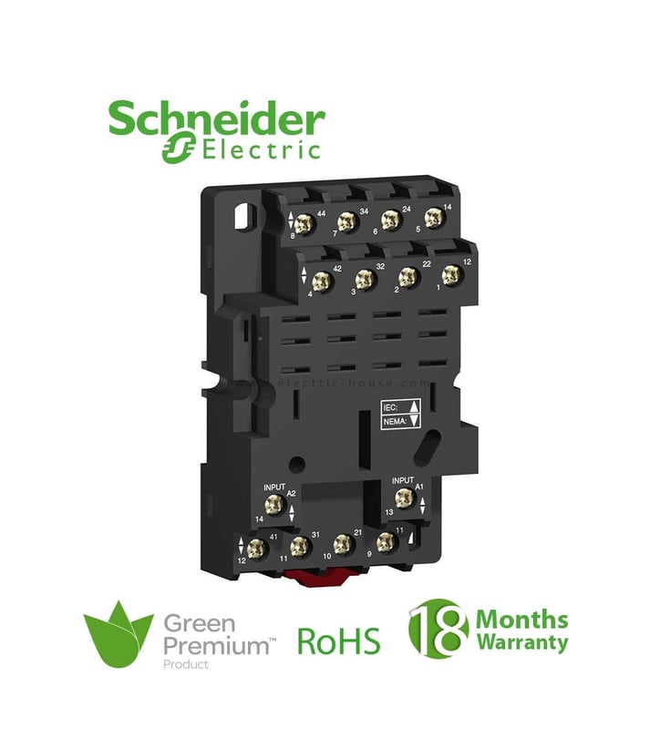 SCHNEIDER - Socket RUZ, Mixed Contact, 10A, 250V, Connector, For Relay RXM2, RUMC3 - 3