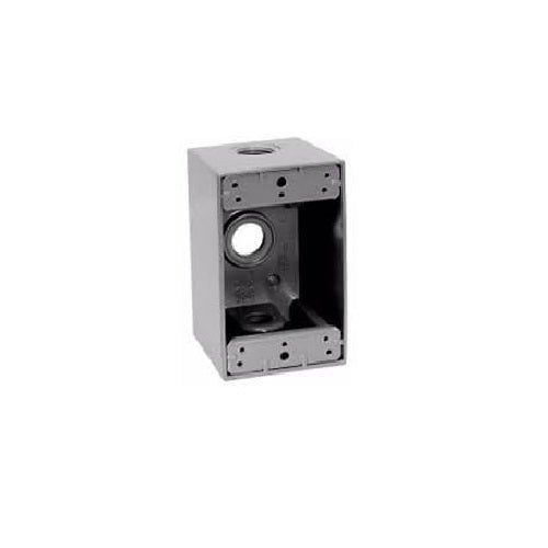 CROUSE HINDS - Box Water Proof 1G - 3/4" Hole, 2" Deep, Side Entry With Lug, Grey - 5 Hole - 2