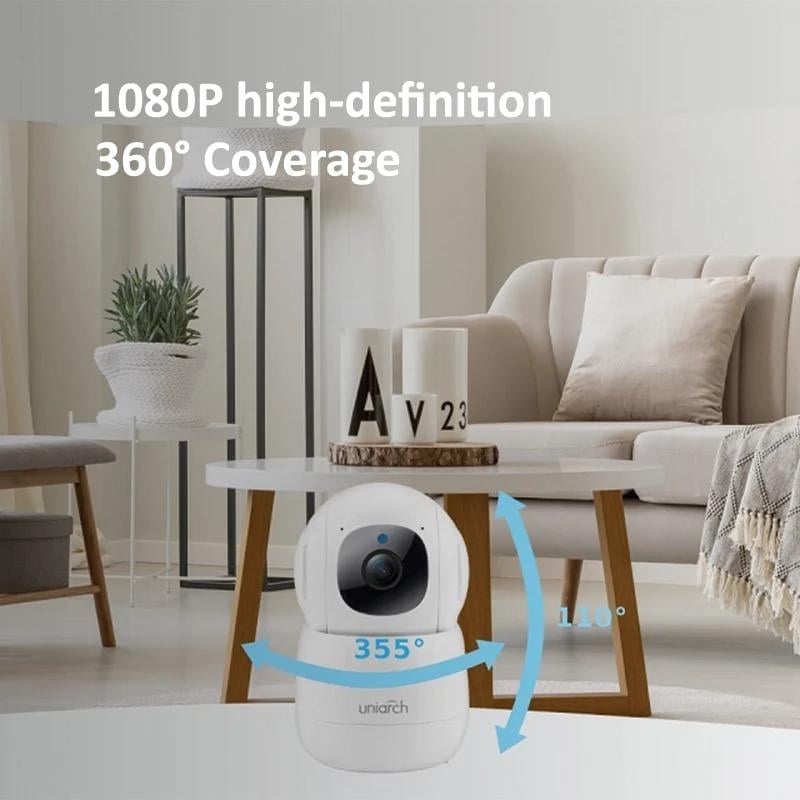 يونيفيو - كاميرا مراقبة داخلية، تدعم واي-فاي، لمراقبة الرضع والحيوانات الاليفة بتقنية كشف الحركة والتتبع الذكي، صوت ثنائي الاتجاه - 4