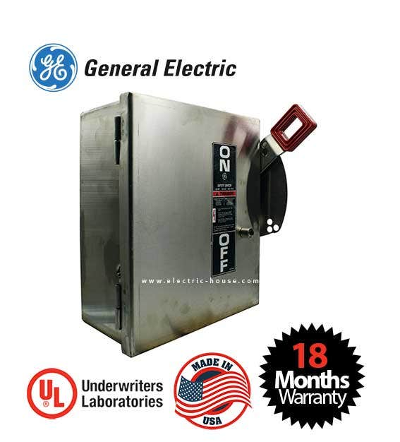 GENERAL ELECTRIC - Safety Switch, Non-Fusible 3 Poles 200A, 600V Nema 1 - 2