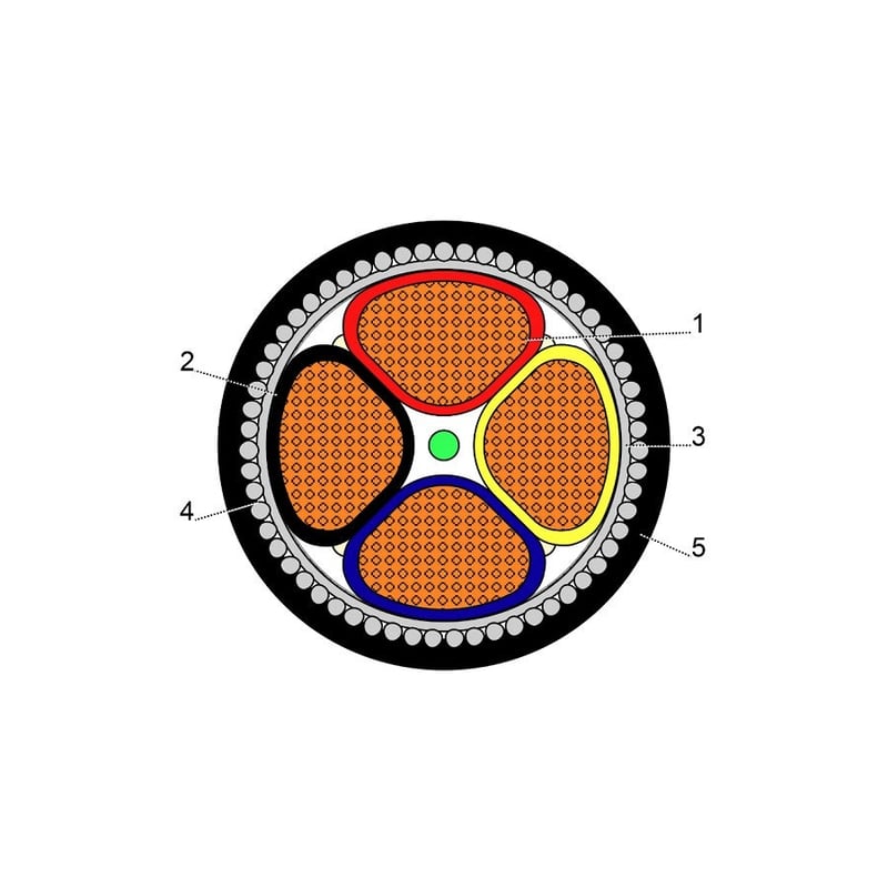 بحرة - كيبل XLPE نحاس - 4 خط - مقاس 185 مم - مسلح SWA - أسود - 600/1000 فولت - 2