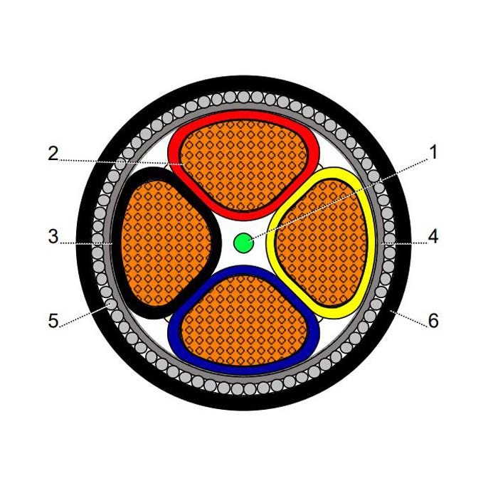 بحرة - كيبل XLPE نحاس - 4 خط - مقاس 300 مم - مسلح SWA - أسود - 600/1000 فولت - MICA/LS0H - 2