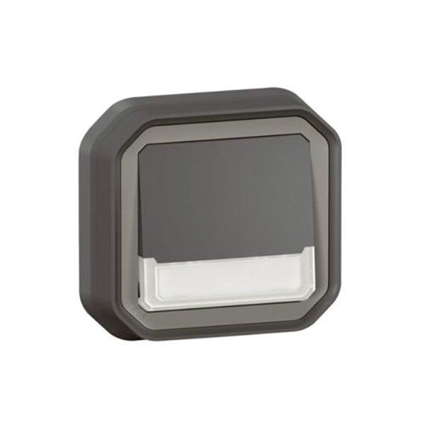 LEGRAND - Push-Button Plexo, IP55, Changeover + Locator + Label Holder, 10A, Flush Mounting, Anthracite - 3