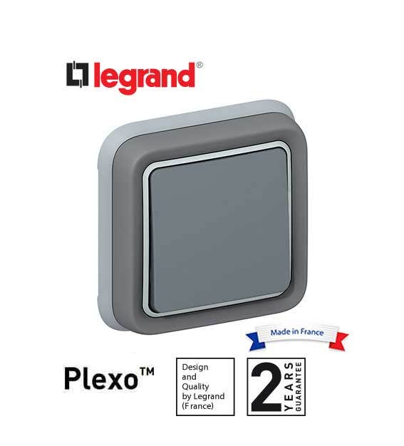 LEGRAND - Switch Plexo IP55, 2-Way, 10 AX, 250 V~, Flush Mounting, Grey - 2