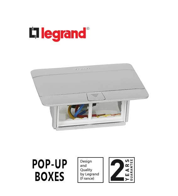 LEGRAND - Pop-Up Box to Be Equipped, 4 Modules, Matt Aluminum Finish - 2