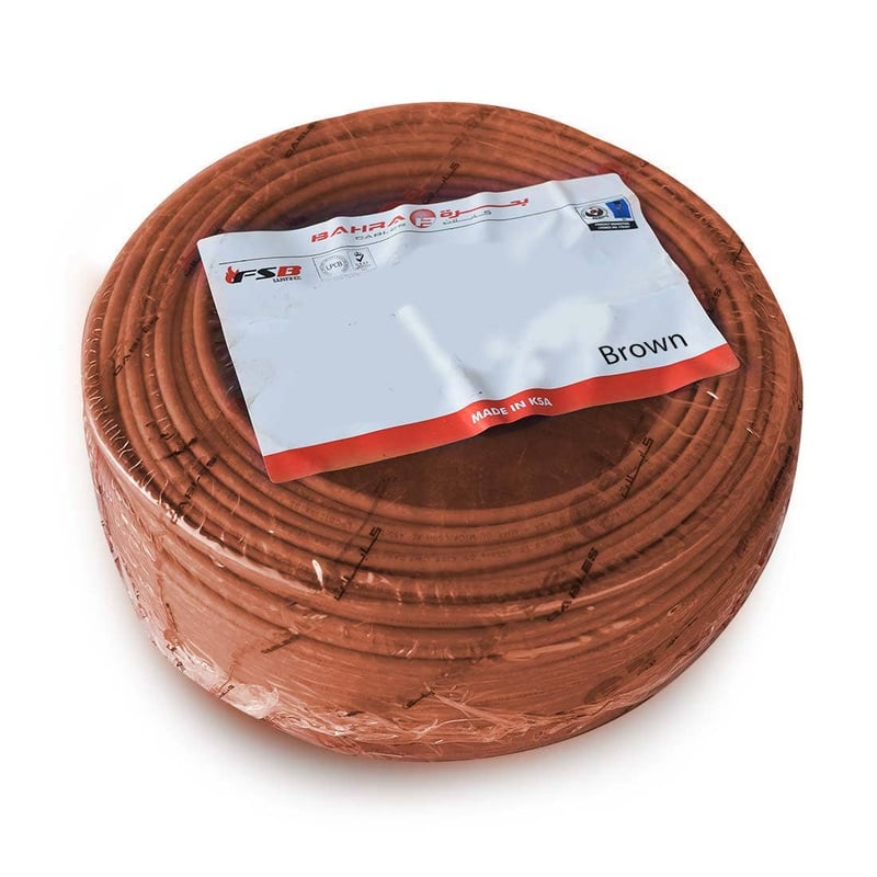 BAHRA CABLES - British Standard, MICA LSOH NYA Wire, 1x4mm, 450/750V, Brown - 2