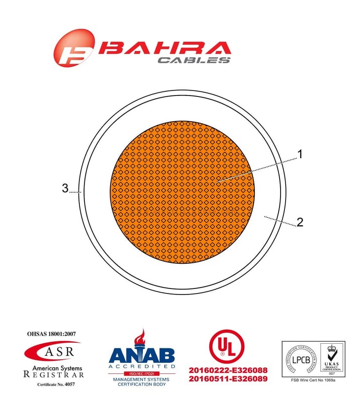 بحرة - سلك كهربائي نحاس - المواصفات الأمريكية - THHN - مقاس 10 AWG - أبيض - 600 فولت - 152.44 متر - 4
