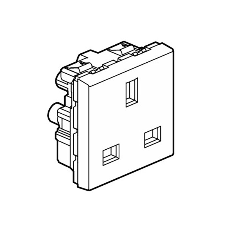 ليجراند - مقبس Mosaic، 13A، 250V، 2 وحدة، مضاد للبكتيريا، أحمر - 2