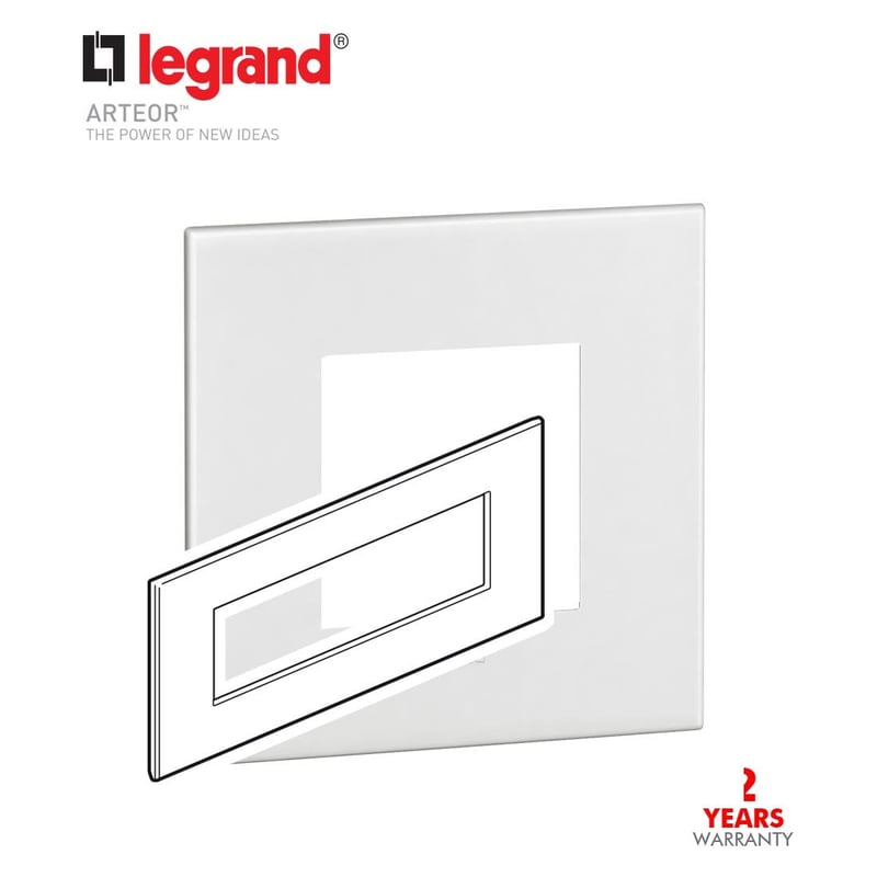 LEGRAND - Plate 8Mod w/ Support Frame BS, White Arteor - 2