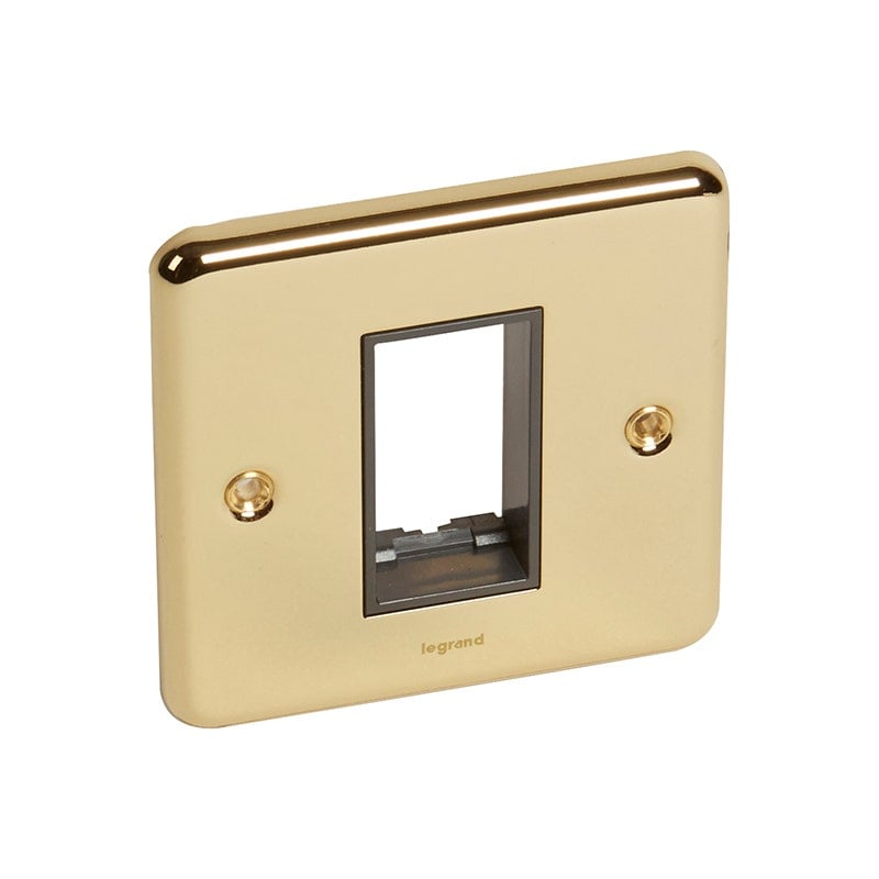 LEGRAND - Front Plate Synergy Authentic, 1 Gang, for Arteor 1 Module Mechanism, Glossy Gold - 2