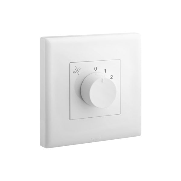 LEGRAND - Fan Control Eloe, 1 Gang, 100 W, 200/240V, 50/60Hz, 5 Speeds, White - 2
