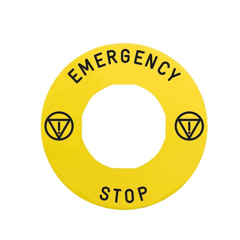 SCHNEIDER - Marked Legend ˜60 For Emergency Stop, Emergency Stop/Logo Iso13850 - 2