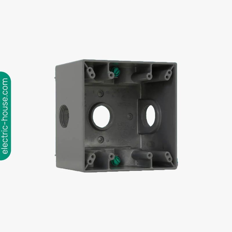 CROUSE HINDS - Box Water Proof 2G - 3/4" Hole 2 5/8" Deep, Grey -7 Hole - 2