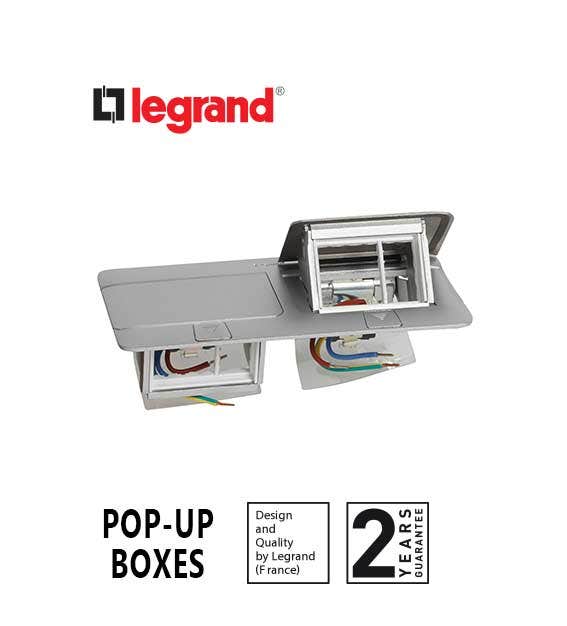 LEGRAND - Pop-Up Box to Be Equipped, 6 Modules, Matt Aluminum Finish - 1