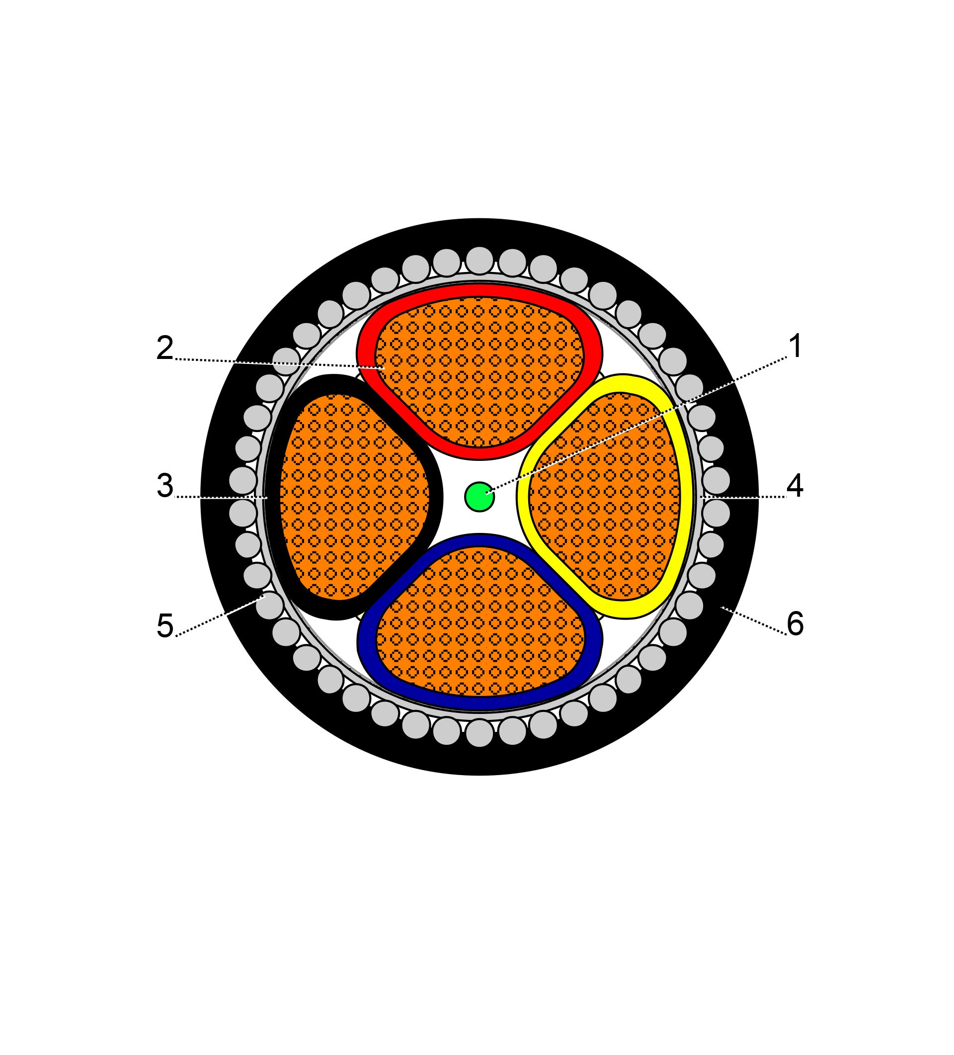 بحرة - كيبل XLPE نحاس - 4 خطوط - مقاس 150 مم - مسلح SWA - أسود - 600/1000 فولت - 1