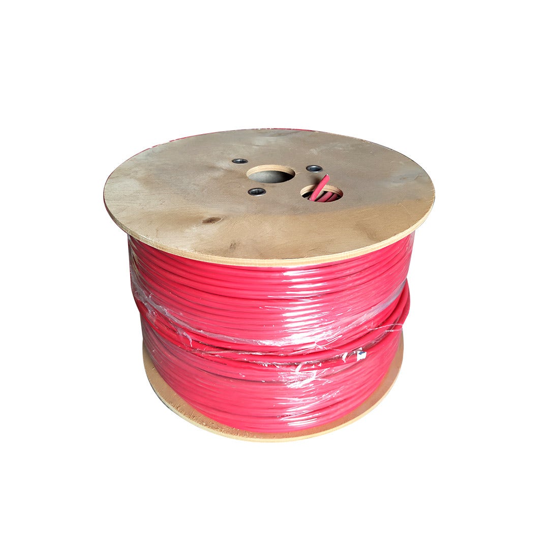 داتوايلر - سلك إنذار حريق 2 خط مقاس 2.5 مم - مسلح - لون أحمر - 500 متر/لفة - SOLID CABLE,300/500V,ALUMINIUM FOIL, FRNC/LS0H - 1