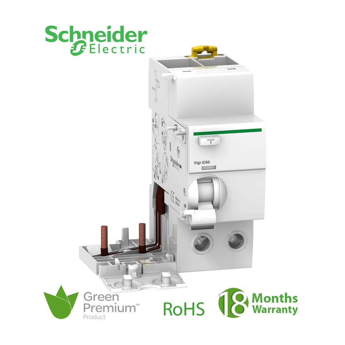 شنايدر - وحدة حماية من التسريب الارضي - 2 خط - 63 أمبير - 30mA - في جي IC60 - 1