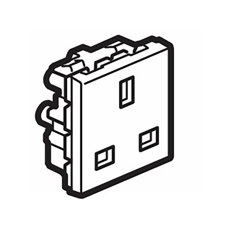 ليجراند - مقبس Mosaic، مضاد للميكروبات، BS، خط 2، 13A، 250V، 2 موديول، Orange - 1
