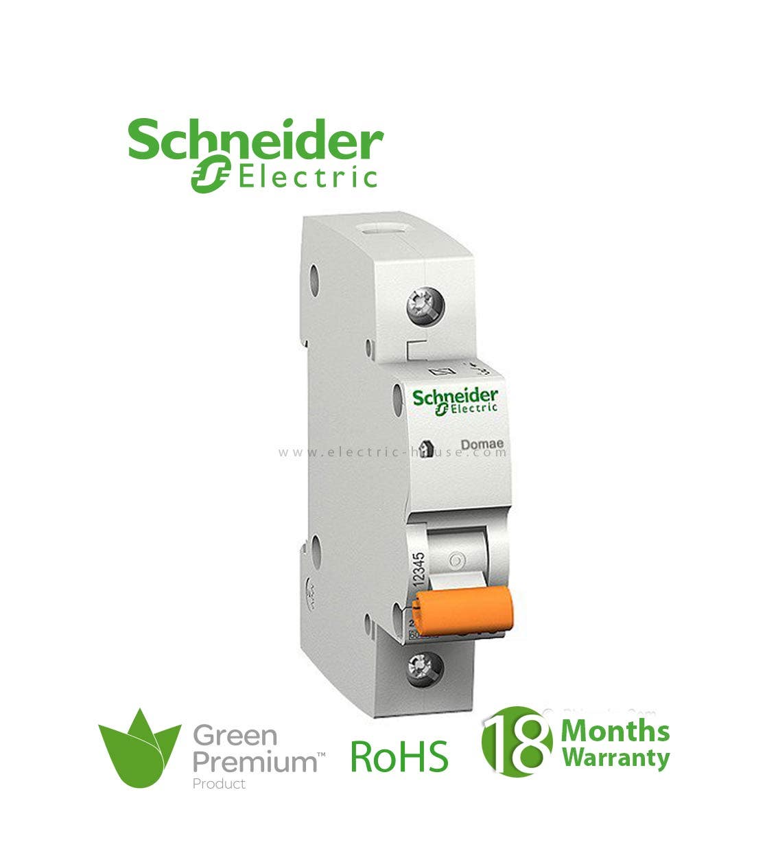 شنايدر - قاطع فرعي 1 خط - 32 أمبير - Domae, 1P, 32A, C Curve, 6000A - 1