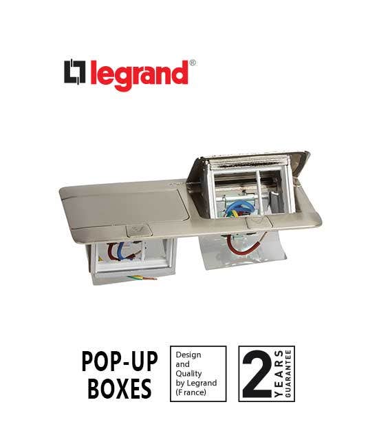 LEGRAND - Pop-Up Box to Be Equipped, 2 x 3 Modules, Brushed Stainless Steel Finish - 1