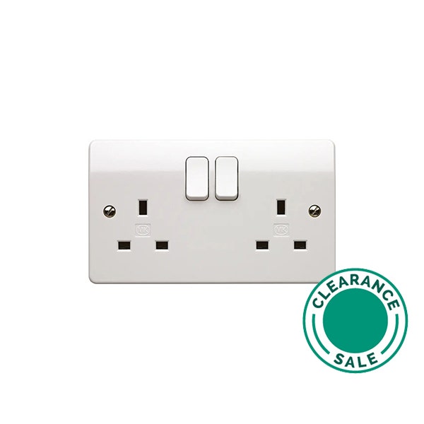تصفية لوجيك - مقبس، 13A، DP، 2G، مفاتيح، أبيض، MK LOGIC - 1