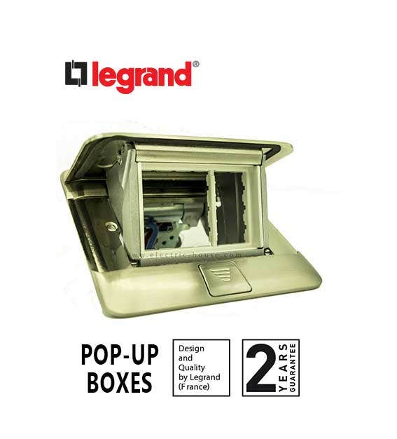 LEGRAND - Pop-Up Box to Be Equipped, 3 Modules, Brushed Stainless Steel Finish - 1