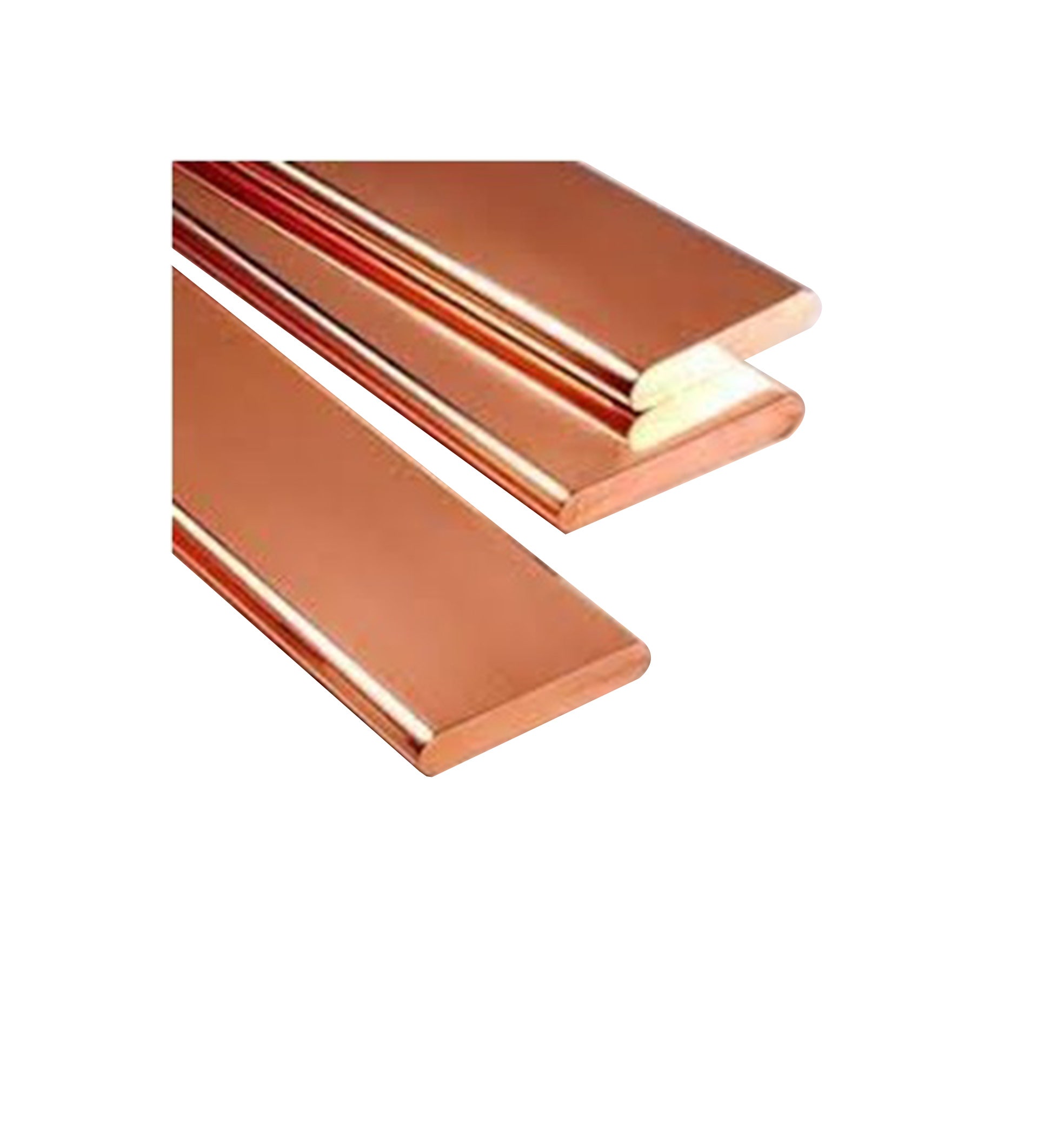 بحرة -  قضبان توصيل نحاسية مقاس 80x60 مم - طول 4 متر - حافة دائرية كاملة - 1