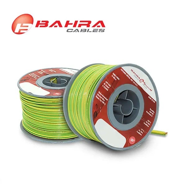 BAHRA CABLES - American Standard, THHN Wire, 6 AWG, 600V, Green/Yellow - 1