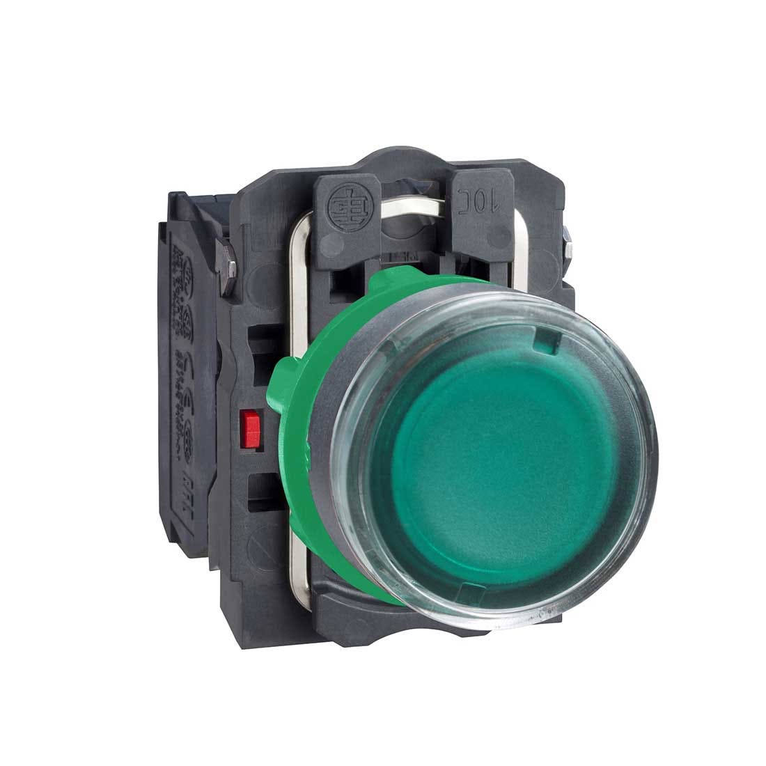 SCHNEIDER - Green Flush Complete Illum Pushbutton ˜22 Spring Return 1No + 1Nc 220-240V - 1