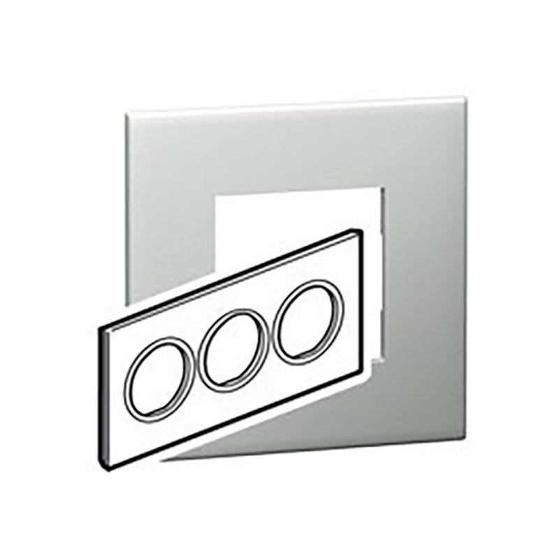 LEGRAND - Plate Arteor, BS, Round, 6 Modules, Pearl Aluminum - 1