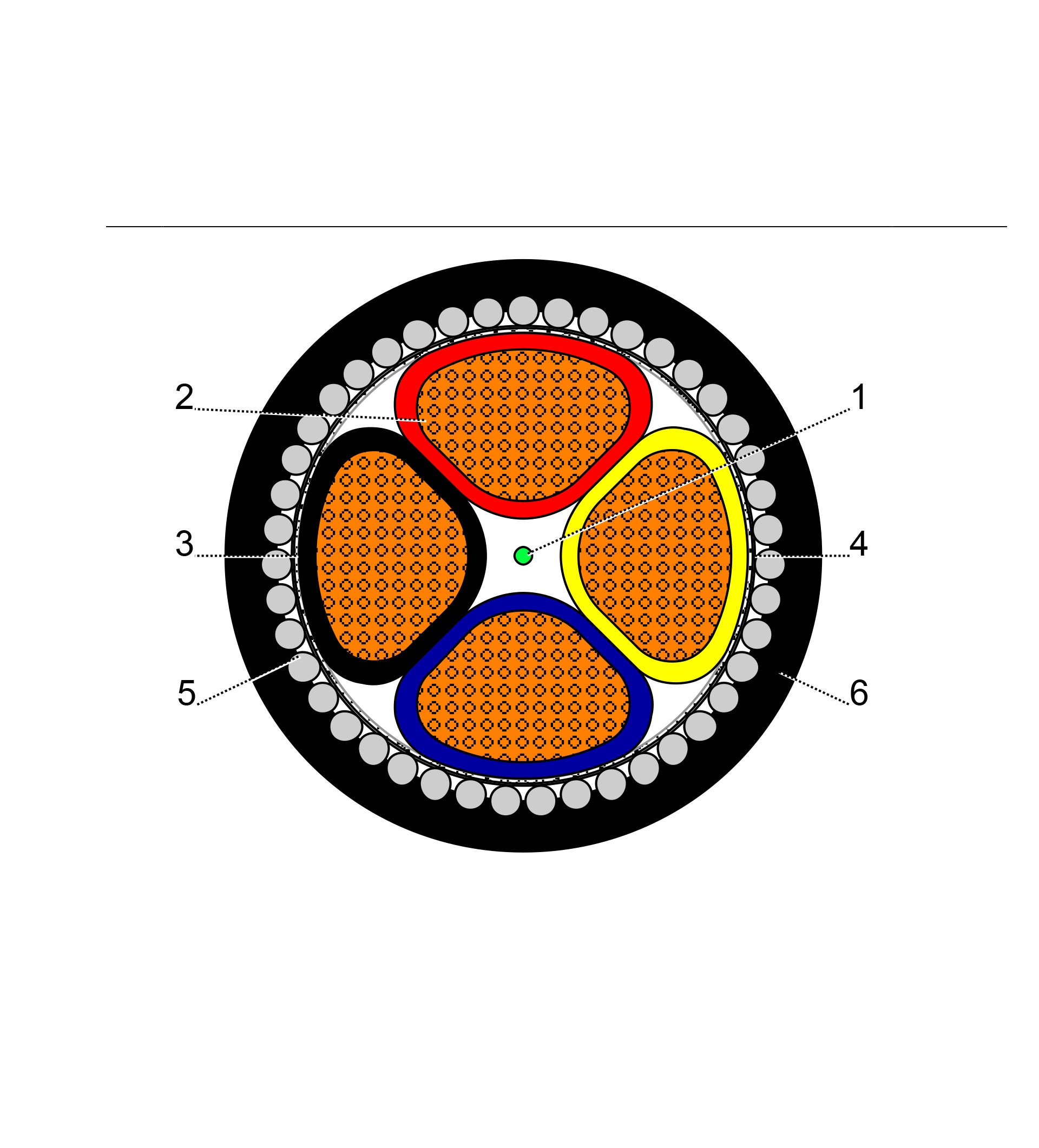 بحرة - كيبل XLPE نحاس - 4 خطوط - مقاس 50 مم - مسلح SWA - أسود - 600/1000 فولت - 1