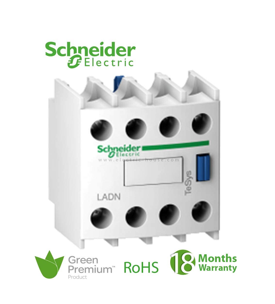 SCHNEIDER - Tesys D, Auxiliary Contact Block, 2 No + 2 NC, Screw-Clamps Terminals - 1