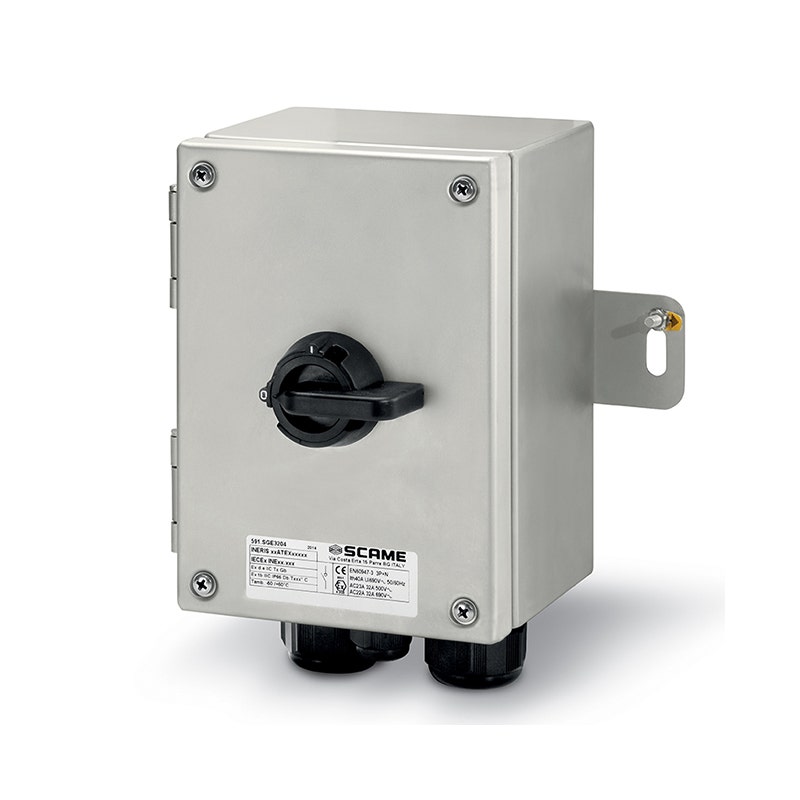 SCAME - Enclosed Switch Disconnector, 20A, 2P, IP66, 141x200x126mm, II 2GD, General, Grey - 1