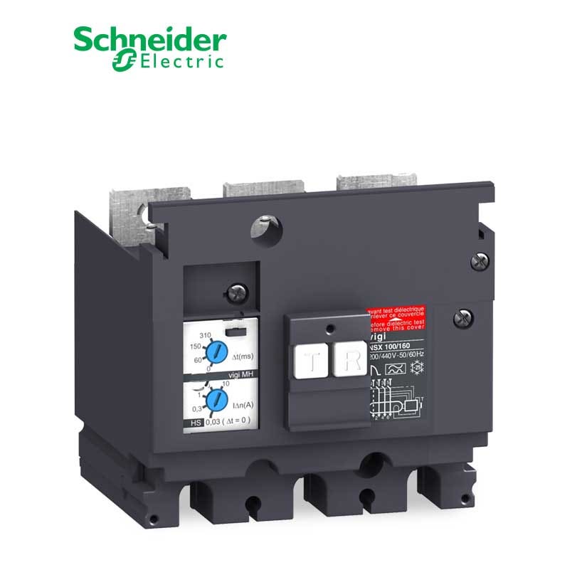 شنايدر - وحدة حماية للتسريب الارضي - 3 خط - Compact NSX 250, MH Type, 200 VAC To 440 VAC, 30mA to 10A - 1