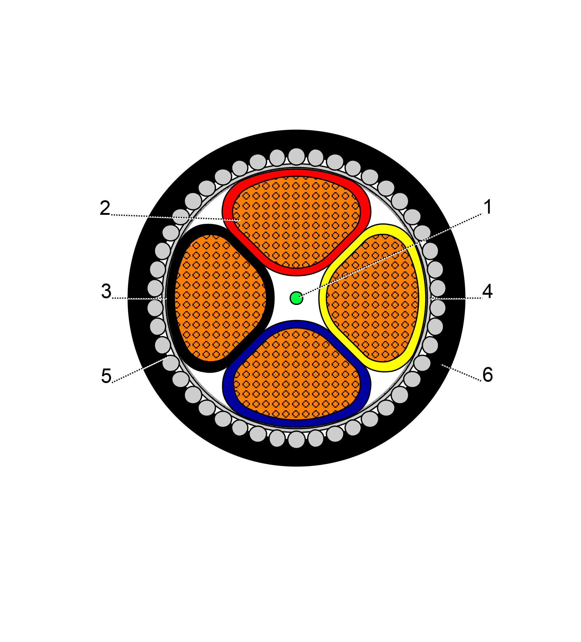 بحرة - كيبل XLPE نحاس - 4 خطوط - مقاس 95 مم - مسلح SWA - أسود - 600/1000 فولت - 1