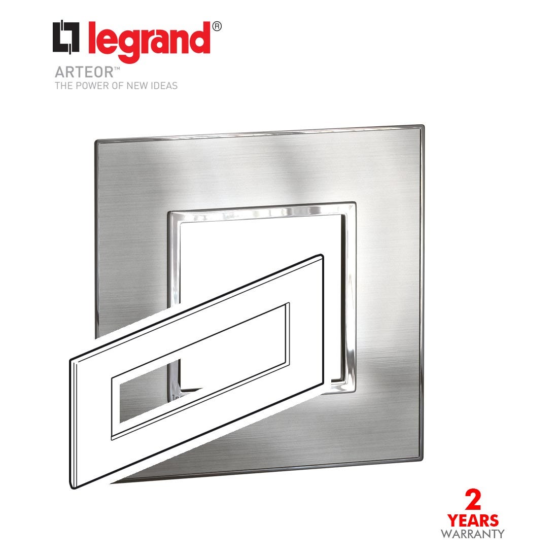 LEGRAND - Plate 8Mod w/ Support Frame BS, Arteor - 1