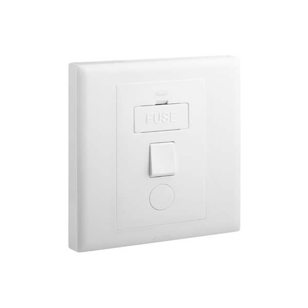 LEGRAND - Fused Connection Unit Eloe, 1 Gang, 13A, Switched + Cord Outlet, White - 1