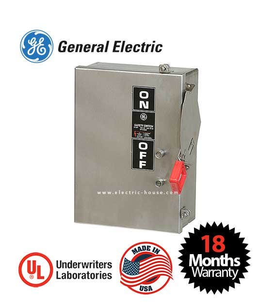 GENERAL ELECTRIC - Safety Switch, Non-Fusible 3 Poles 30A, 600V Nema 1 - 1