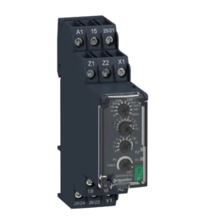 SCHNEIDER - Modular timing relay, 8 A, 2 CO, 0.05s…300h, multifunction, 24...240 V AC/DC - 1