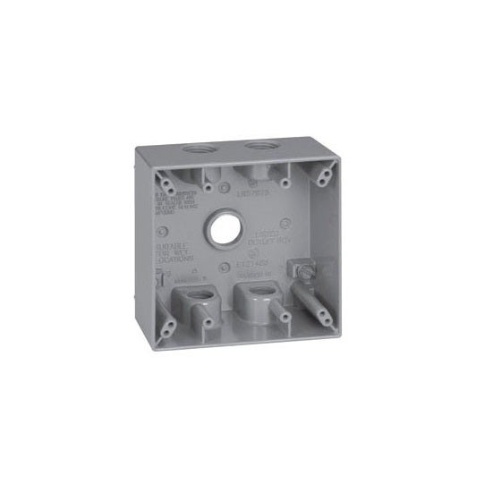 CROUSE HINDS - Box Water Proof 2G - 3/4" Hole, 2" Deep, Grey - 5 Hole - 1