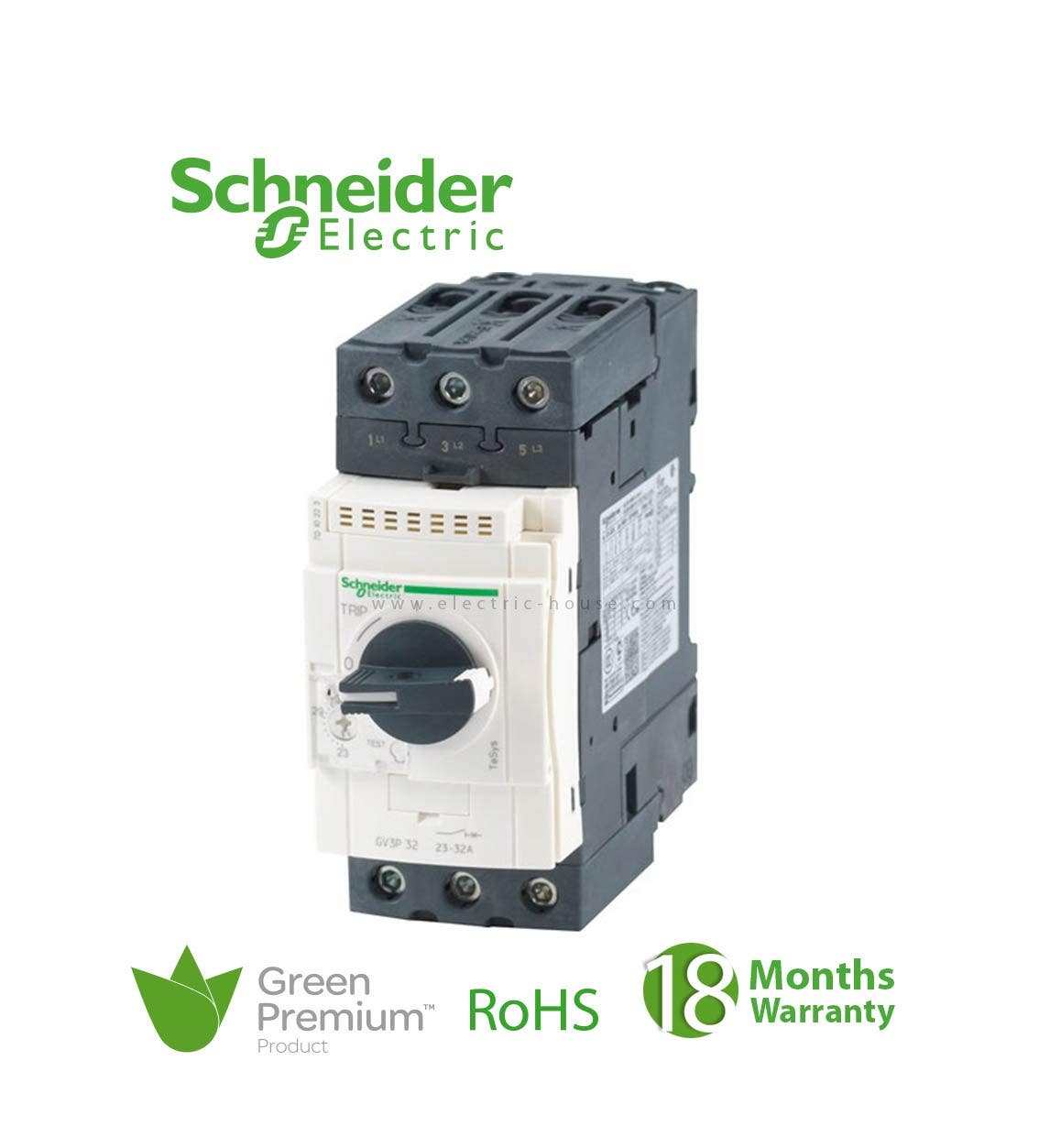 SCHNEIDER - Tesys GV3, Circuit Breaker, Thermal-Magnetic, 30-40A, Everlink Connectors - 1
