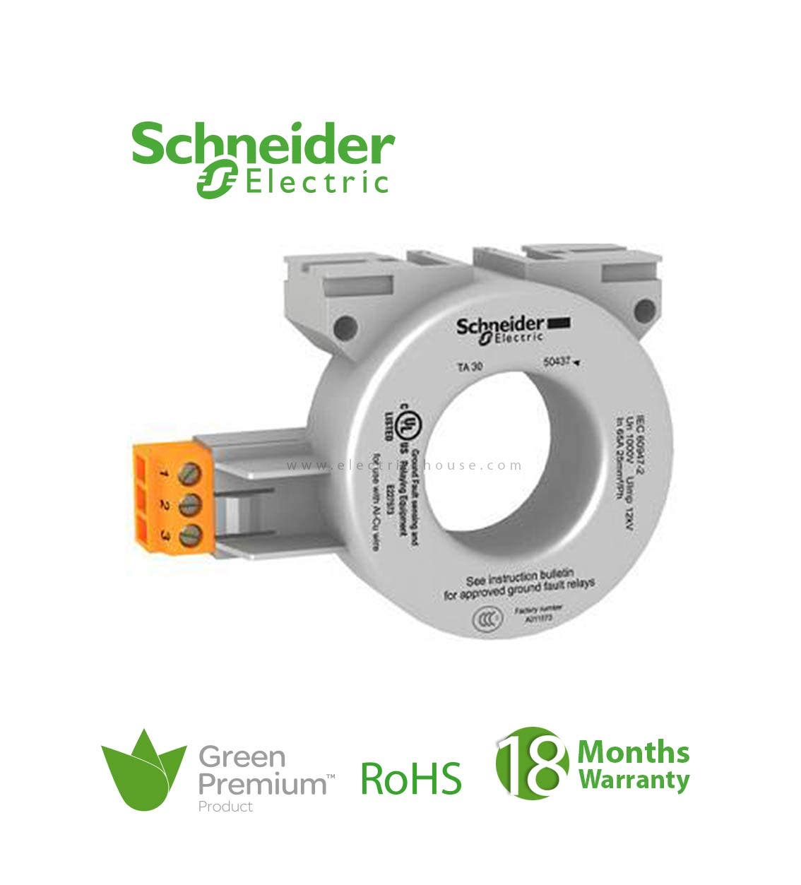 SCHNEIDER - Closed Toroid For Residual Current Protection Pa, ˜ 50 mm - 1