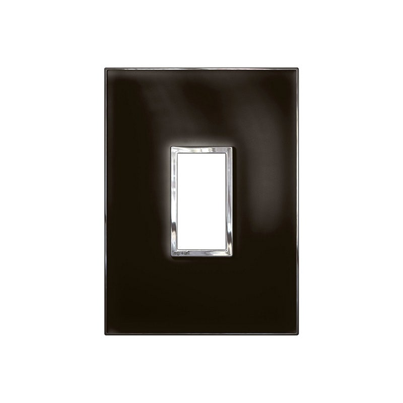 LEGRAND - Plate Arteor, Italian/US, 1 Module, Square, Vertical, 2"x4", Mirror Black - 1