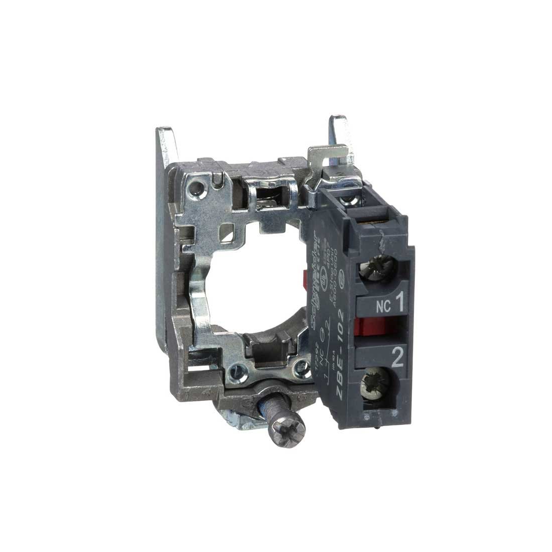SCHNEIDER - Single Contact Block With Body/Fixing Collar 1Nc Screw Clamp Terminal - 1