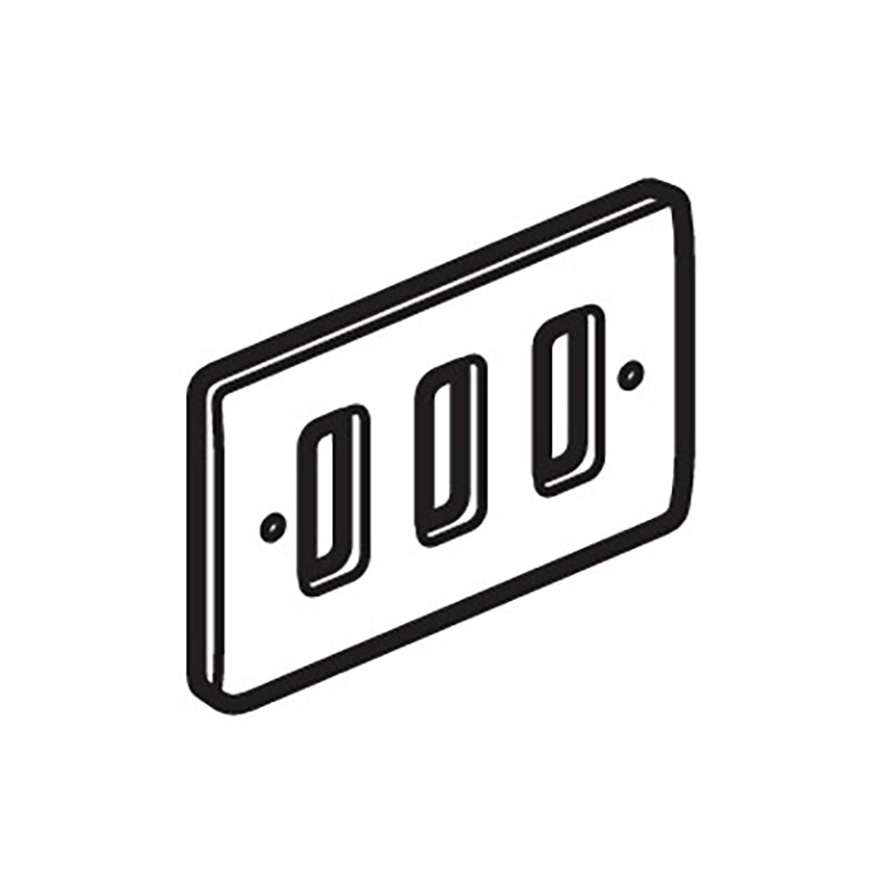 LEGRAND - Front Plate Synergy Authentic, 2 Gang, for 3 Grid Module, Glossy Gold - 1