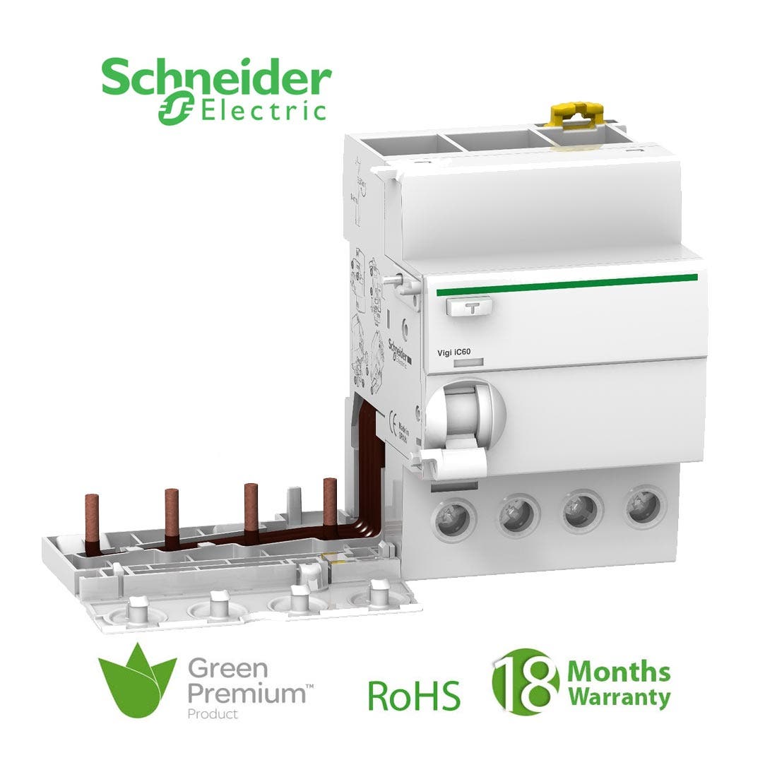 شنايدر - وحدة حماية من التسريب الارضي - 4 خط - 63 أمبير - 300mA - في جي IC60 - 1