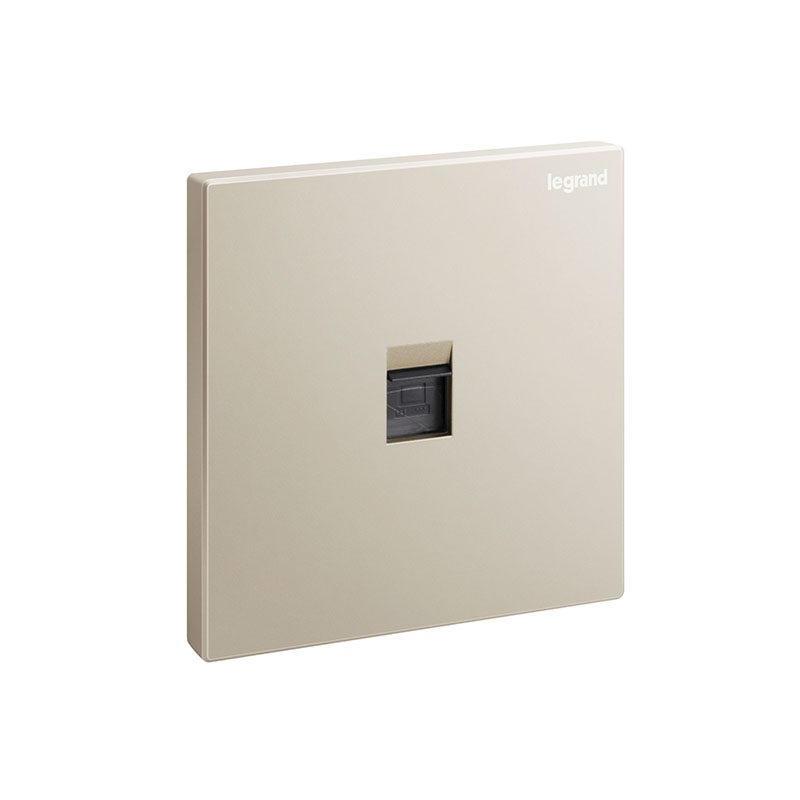 LEGRAND - Single RJ45 Socket Outlet Galion, Cat. 6 UTP, 1 Gang, Champagne - 1