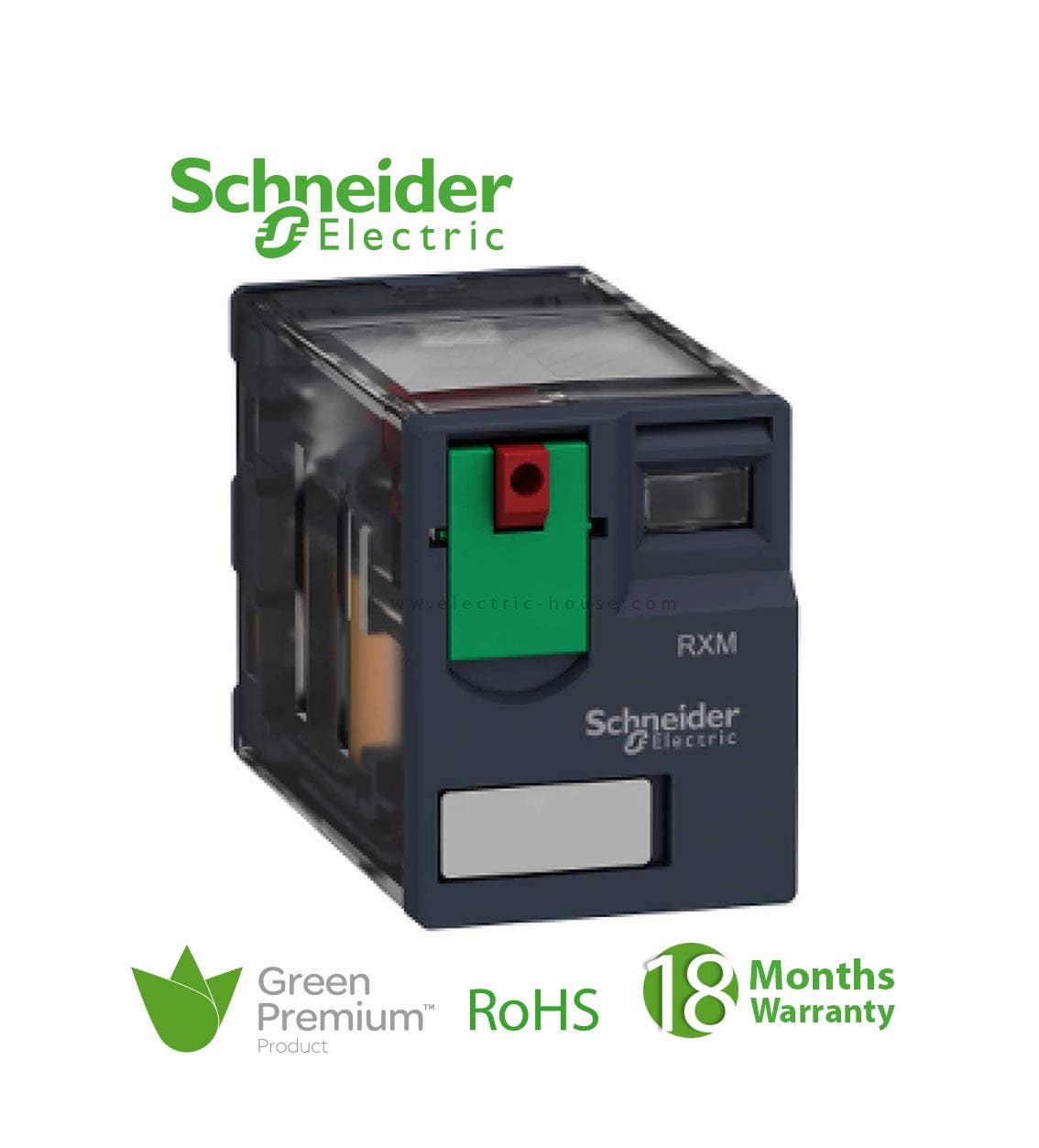 SCHNEIDER - Miniature Plug-In Relay, Zelio RXM 4 C/O 24 V AC 6 A With Led - 1