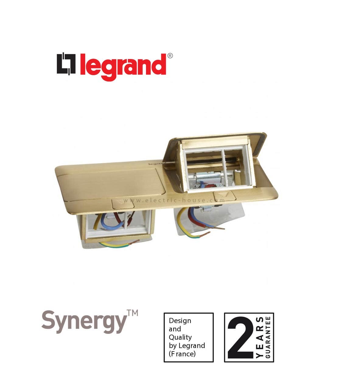 LEGRAND - Pop-Up Box to Be Equipped, 2 x 3 Modules, Brushed Brass - 1