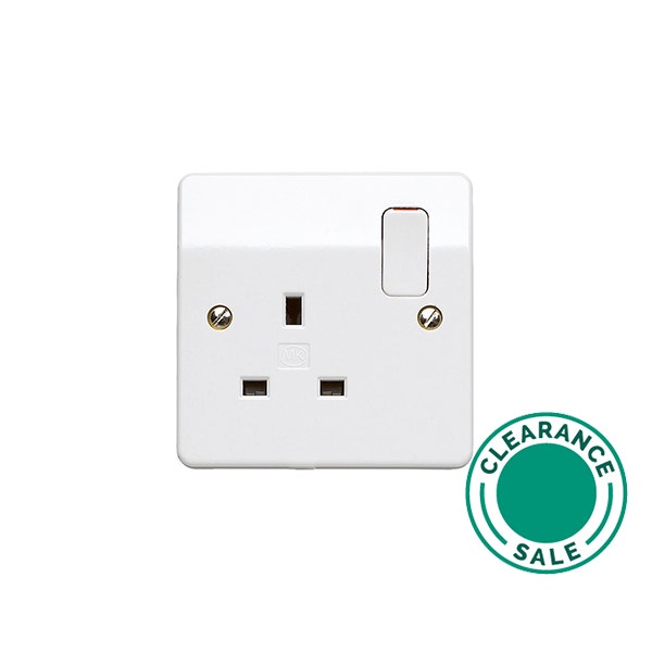 تصفية لوجيك - مقبس، 13A، 1 مجموعة، DP، مفاتيح، أبيض، MK LOGIC - 1